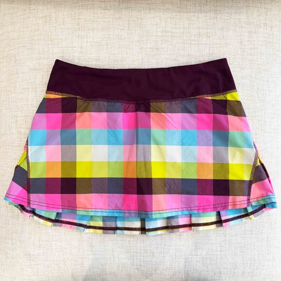 lululemon Sea Check Multi / Plum Pace Setter Skirt size 4 - Picture 8 of 13